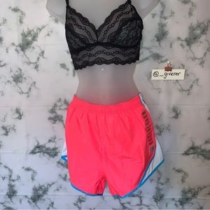 Large Neon Coral Athletic Shorts NWOT